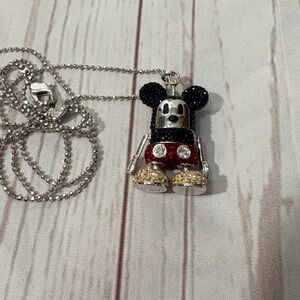 Swarovski crystal robot Mickey Mouse Pendant Necklace